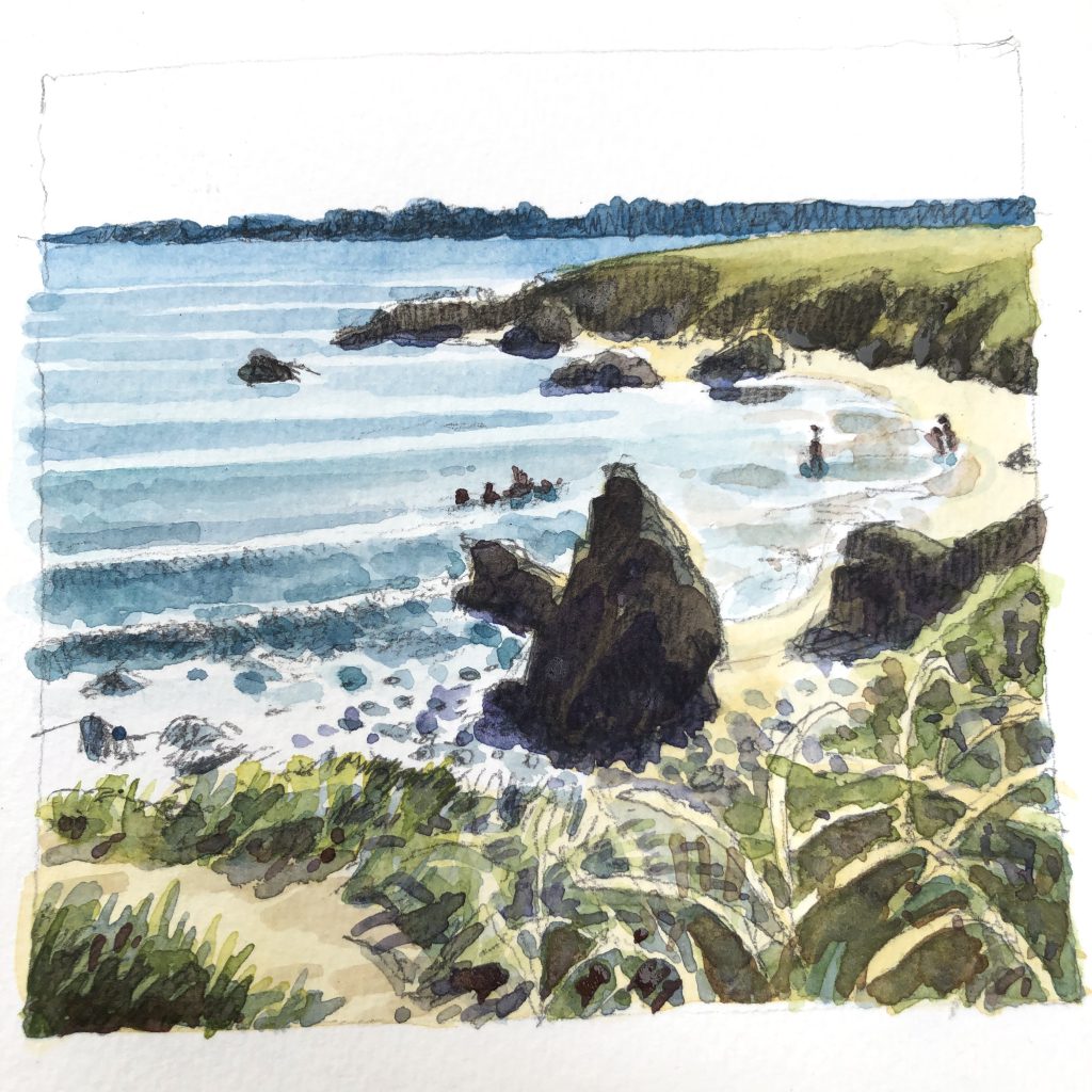 Plage des Sabias, de la côte.