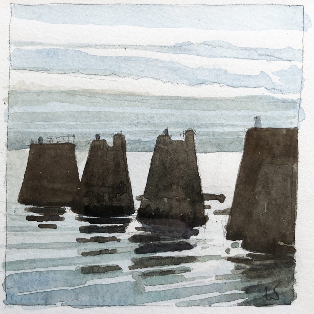 Port-Joinville, piles de l'ancienne jetée
